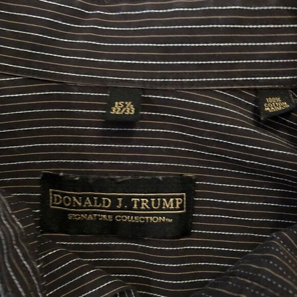 Donald J. Trump | Brown Pinstripe Dress Shirt - Picture 3 of 4